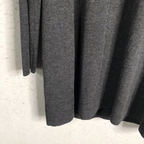 Eileen Fisher Sweater Womens Medium Charcoal Merino Wool Tunic Academia Luxury - Picture 14 of 16